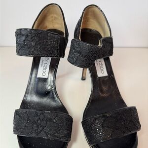 Jimmy Choo Black Lace Heels